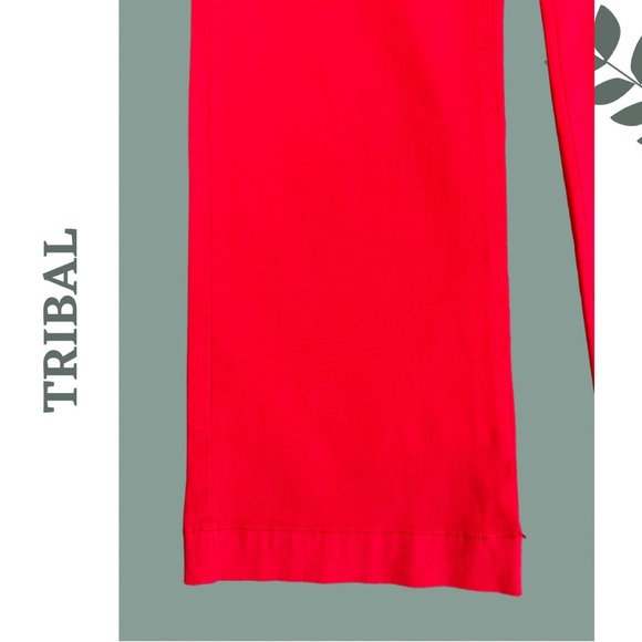 Tribal Jeans Poppy Red Wide Leg Pant 5 Pocket Size 14 - Picture 7 of 9
